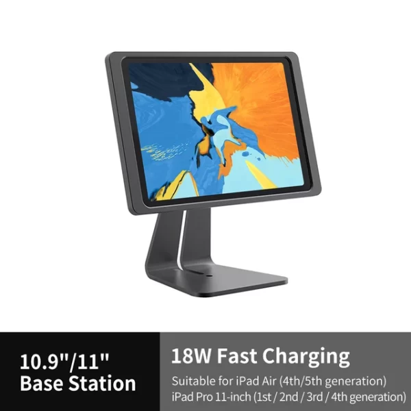 A0ffc5fa4715e40d68ef228d13659a74fk.jpg_640x640.jpg_.webp EMONITA Magnetic iPad Desk Stand with Charging Case (18W, 360° Rotation and 90° Tilt)