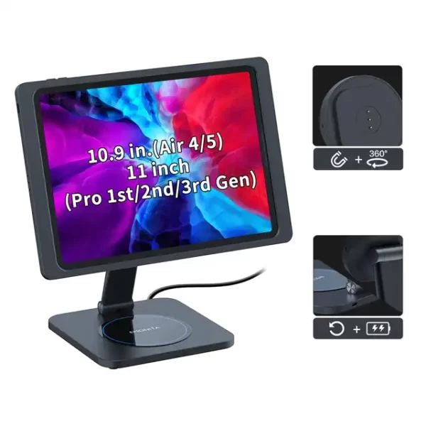 A580c84bdc2c247169b383a658ab708a3A.jpg_640x640.jpg_.webp EMONITA Magnetic Stand: Wireless Charger for iPad & Phone – Clutter-Free Desk | 45W Fast Charging | Foldable L-Shape | 360° Rotation & 90° Tilt