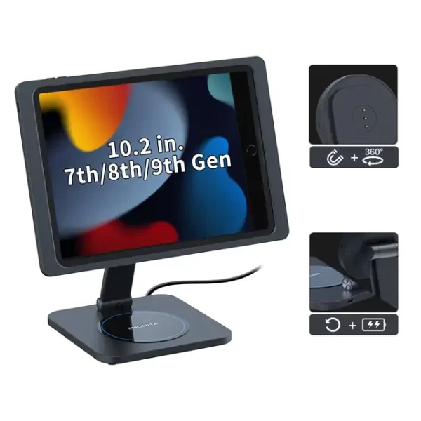 A5ccf98640f4b444594a69c8f2f2b74742.jpg_640x640.jpg_.webp EMONITA Magnetic Stand: Wireless Charger for iPad & Phone – Clutter-Free Desk | 45W Fast Charging | Foldable L-Shape | 360° Rotation & 90° Tilt