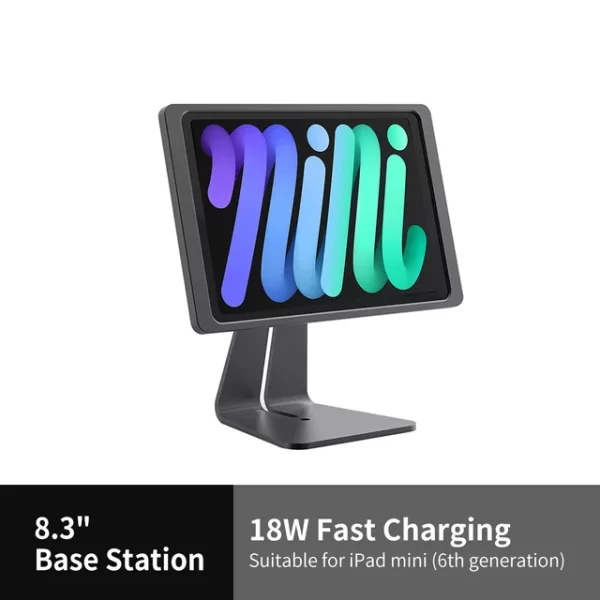 S194c8d1928074ce3a7568f65e9dad3045.jpg_640x640.jpg_.webp EMONITA Magnetic iPad Desk Stand with Charging Case (18W, 360° Rotation and 90° Tilt)