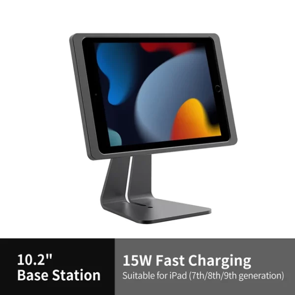 S49eeb6a71fd04af1a8b0f881f634ab6fV.jpg_640x640.jpg_.webp EMONITA Magnetic iPad Desk Stand with Charging Case (18W, 360° Rotation and 90° Tilt)