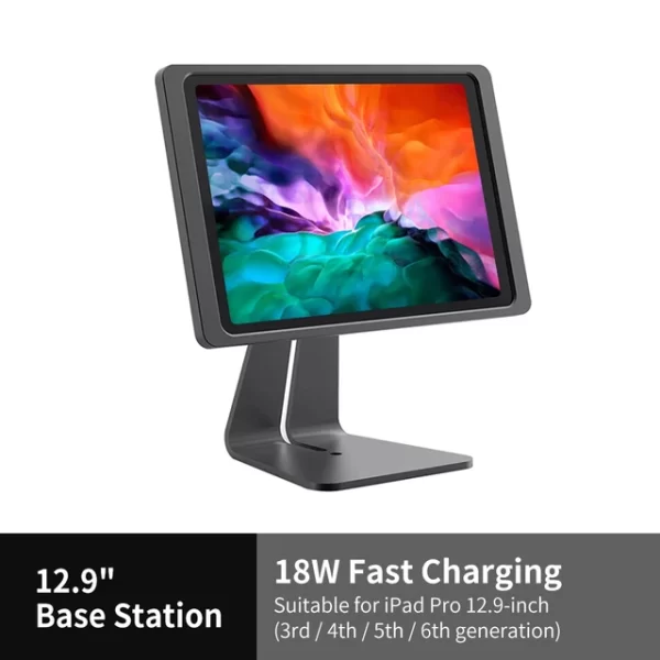 S56c4ab61344744038ee51ab85721a68eT.jpg_640x640.jpg_.webp EMONITA Magnetic iPad Desk Stand with Charging Case (18W, 360° Rotation and 90° Tilt)