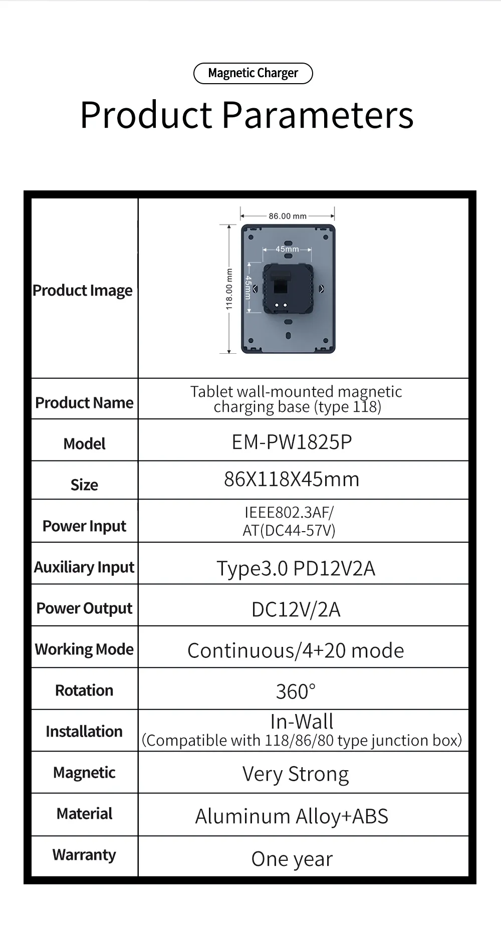 magnetic iPad wall mount