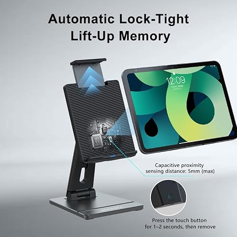 61-8gA6E0PL._AC_SX466_ Auto Clamping Foldable Tablet Stand 8–14‑inch – EMONITA High SnapStand best for iPad & Android Tablets