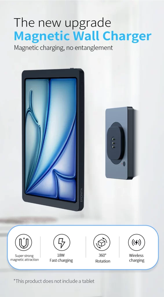 iPad PoE wall mount with 18W fast charging