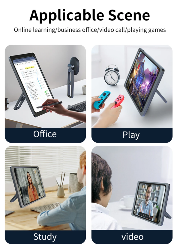 2 EMONITA Magnetic iPad Handheld Stand with 18W Charging (360°/180°, Portable Aluminum)